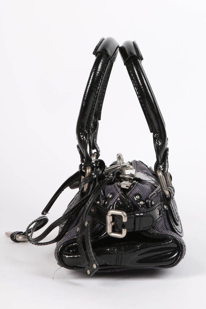 2000s Chloe Canvas and Leather Small Paddington Shoulder Bag