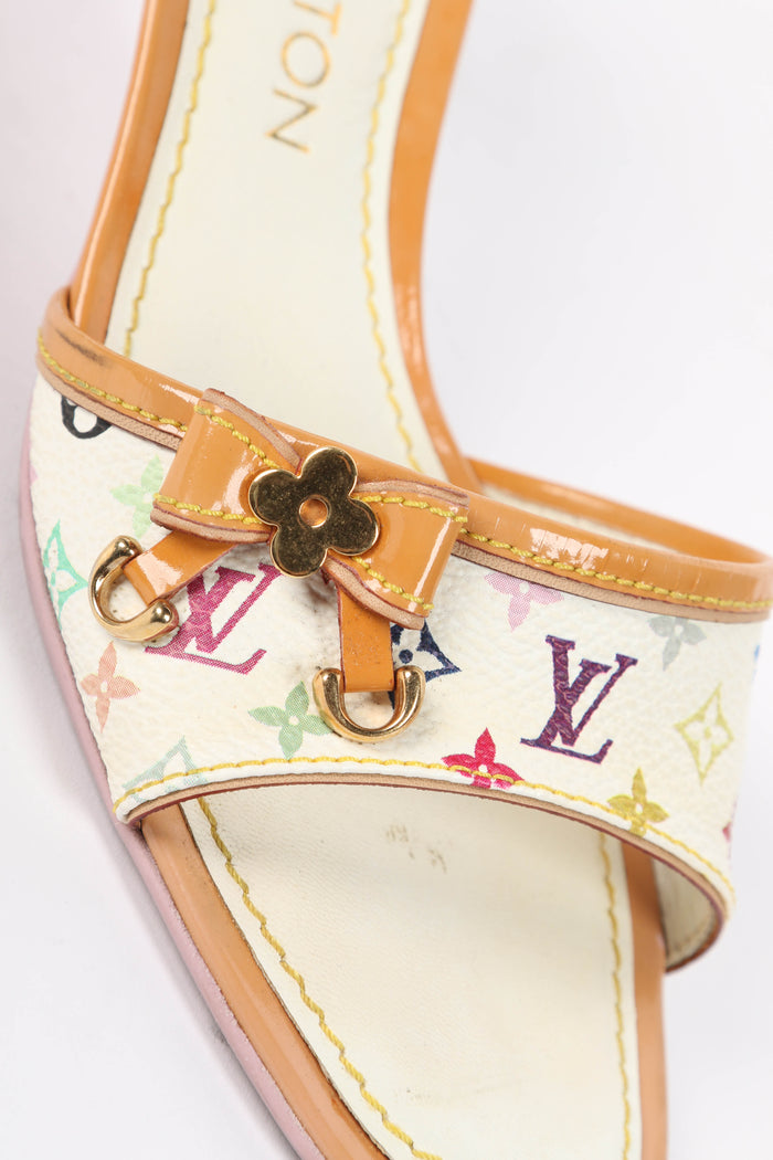 2000s Louis Vuitton x Takashi Murakami Multicolour Monogram Mules