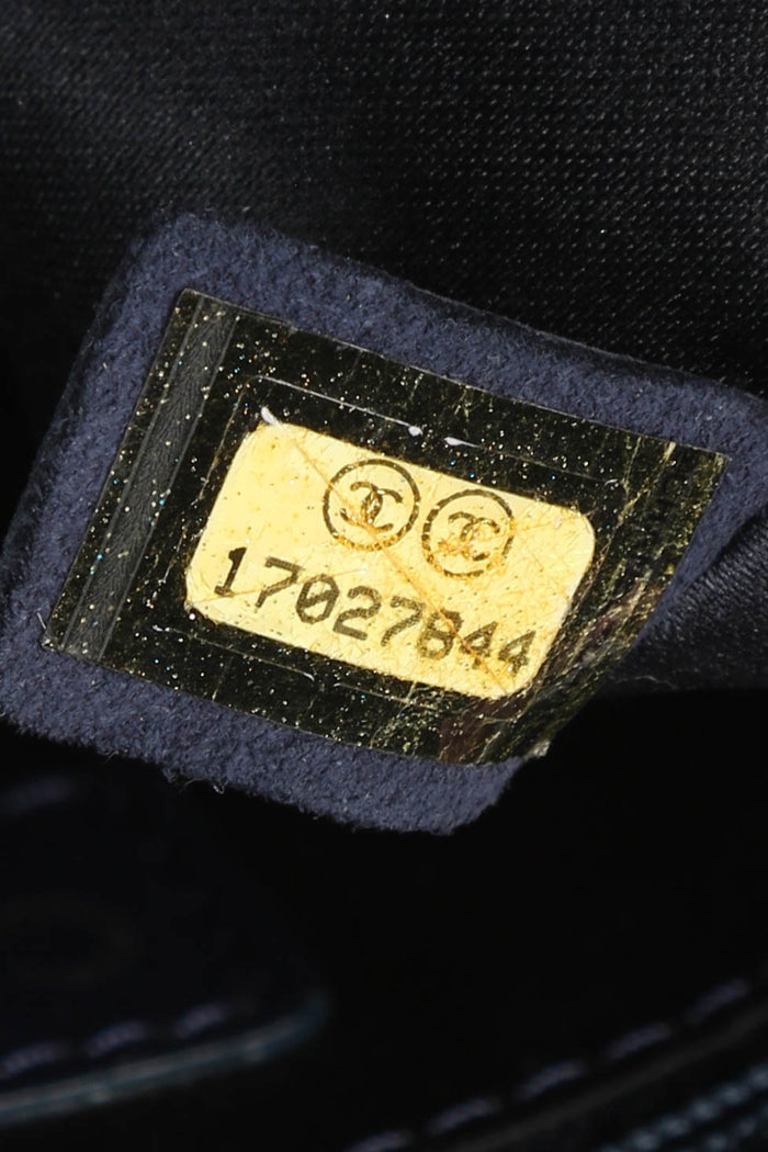 2010s Chanel Blue Sequin Single Flap Shoulder Bag