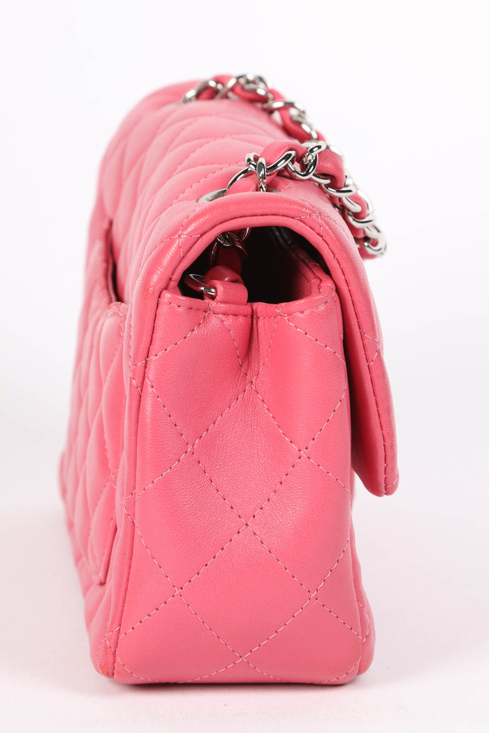 2010s Chanel Pink Lambskin Mini Rectangular Single Flap Bag