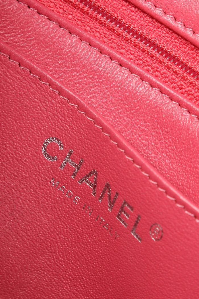 2010s Chanel Pink Lambskin Mini Rectangular Single Flap Bag