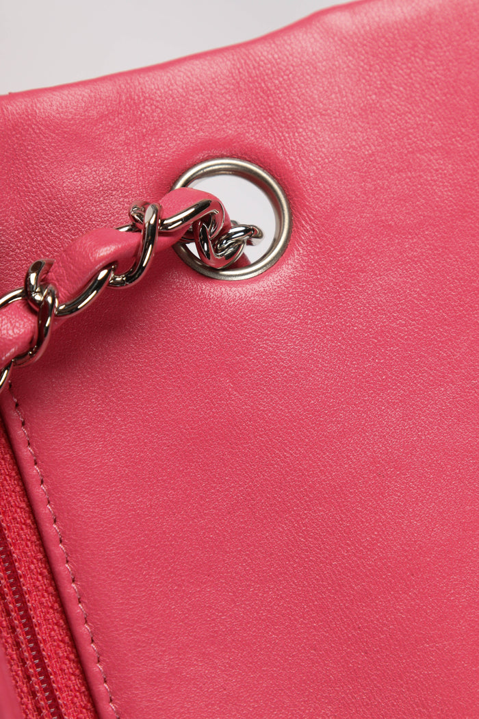 2010s Chanel Pink Lambskin Mini Rectangular Single Flap Bag
