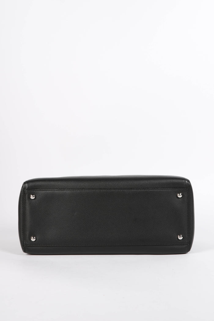 2010s Chanel Black Leather Cerf Executive Shopper Tote Bag