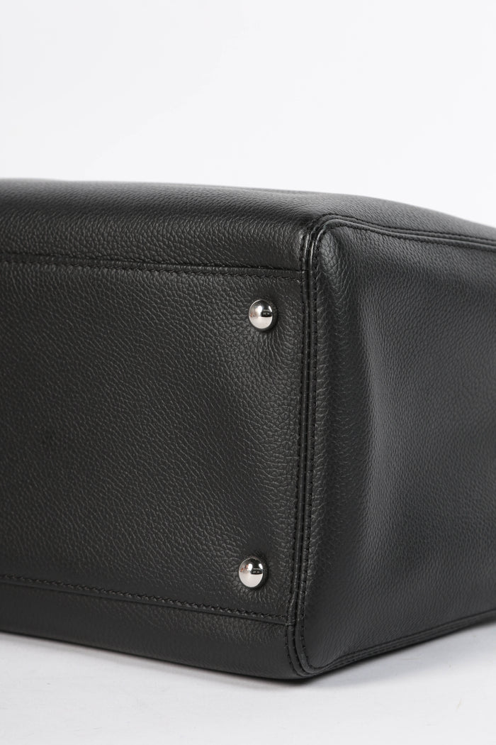 2010s Chanel Black Leather Cerf Executive Shopper Tote Bag