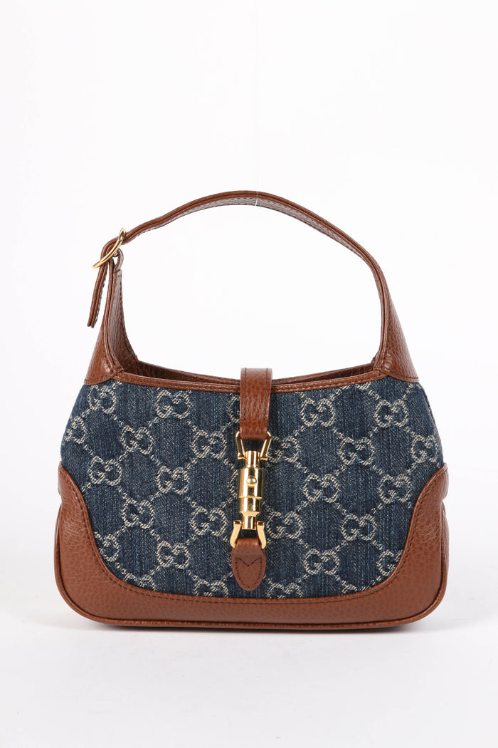 RARE Gucci Denim 1961 Mini Jackie Top Handle Bag