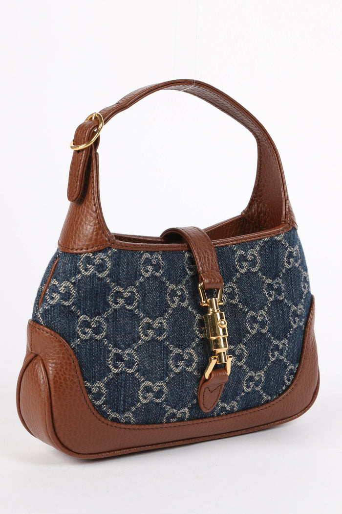 RARE Gucci Denim 1961 Mini Jackie Top Handle Bag