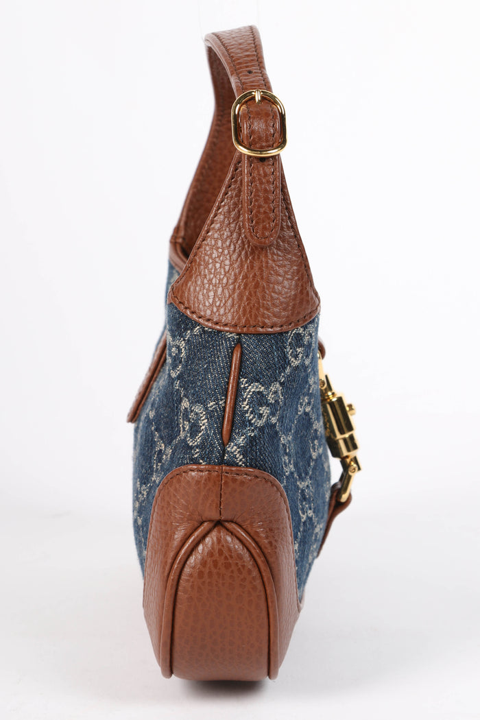 RARE Gucci Denim 1961 Mini Jackie Top Handle Bag