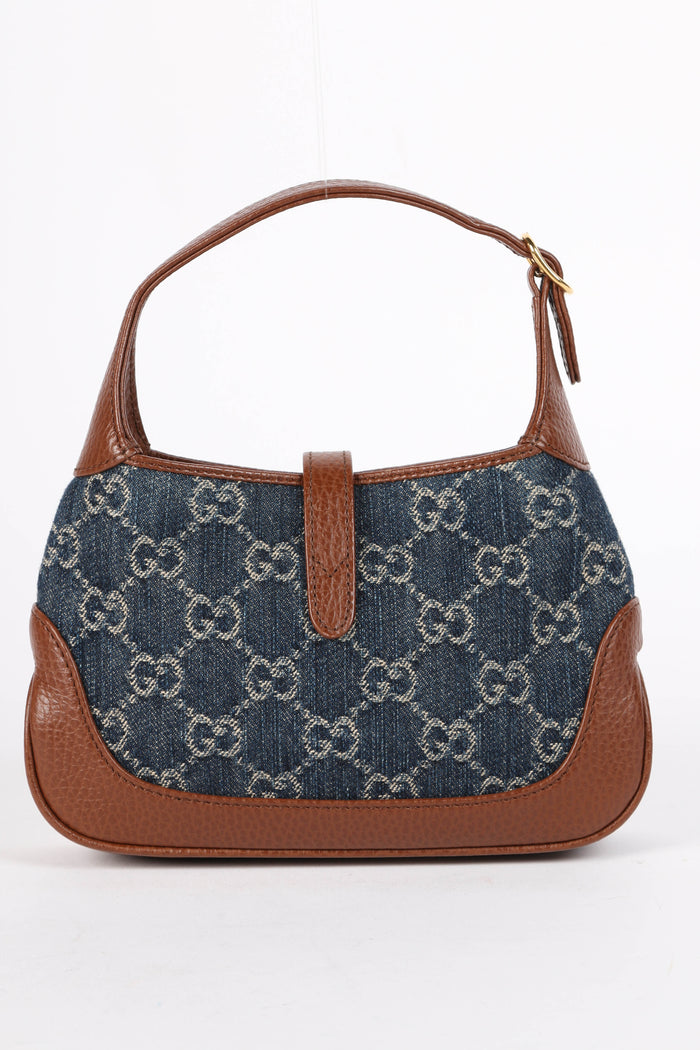 RARE Gucci Denim 1961 Mini Jackie Top Handle Bag