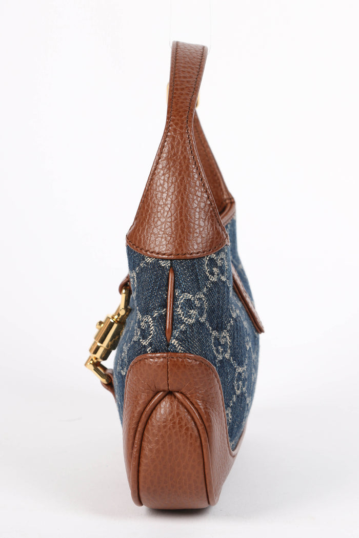 RARE Gucci Denim 1961 Mini Jackie Top Handle Bag