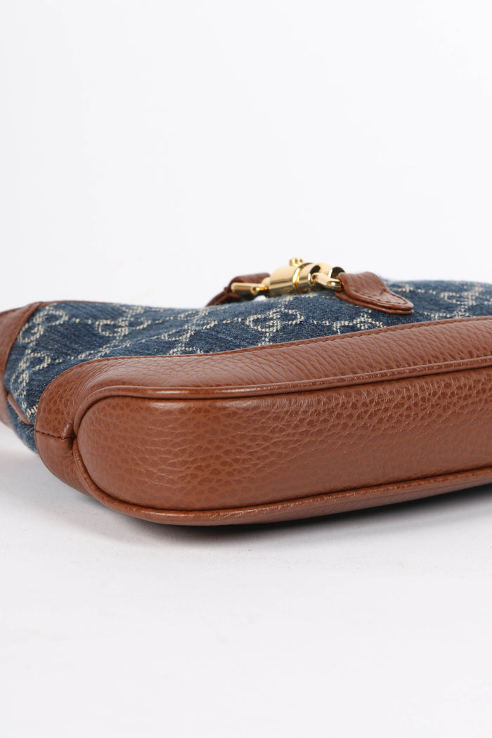 RARE Gucci Denim 1961 Mini Jackie Top Handle Bag