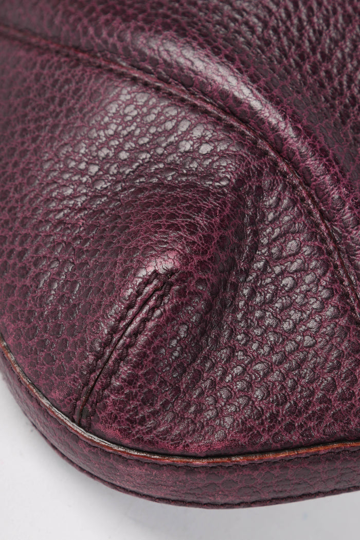 Vintage Gucci Purple Grained Leather Horsebit Shoulder Bag