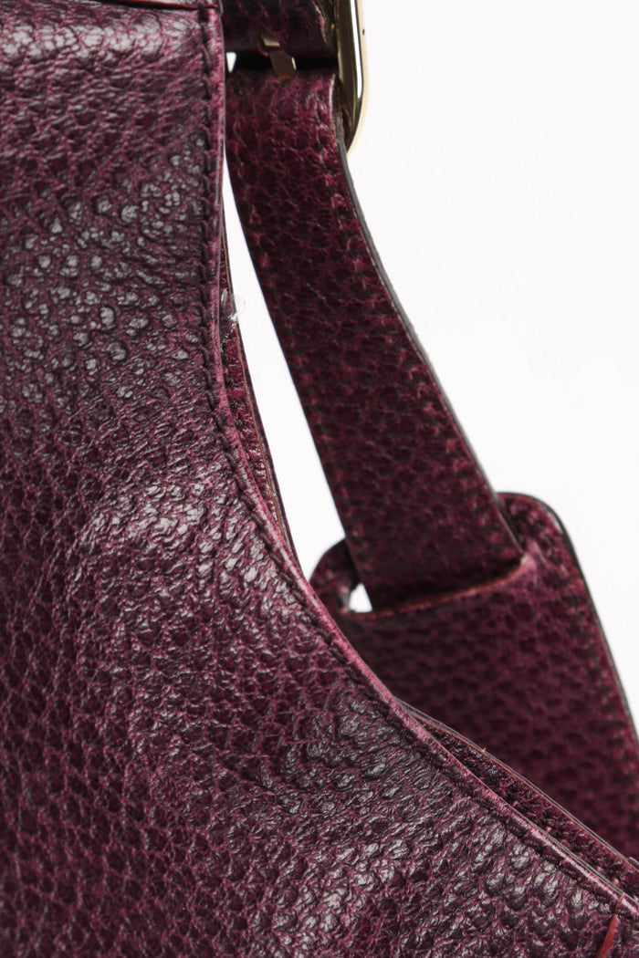 Vintage Gucci Purple Grained Leather Horsebit Shoulder Bag