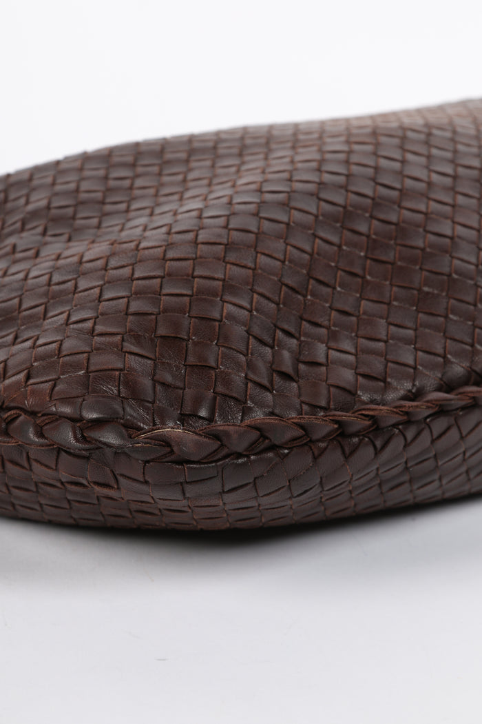 Vintage Bottega Veneta Brown Large Intrecciato Shoulder Bag
