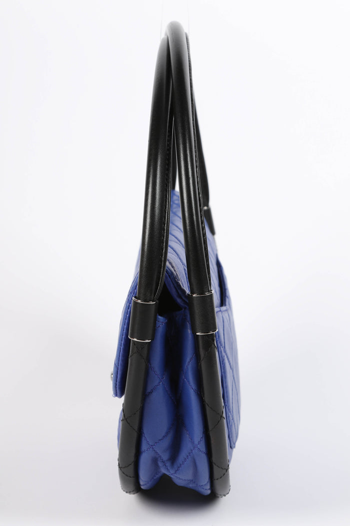 RARE 2010s Chanel Blue Lambskin Leather Hula Hoop Bag