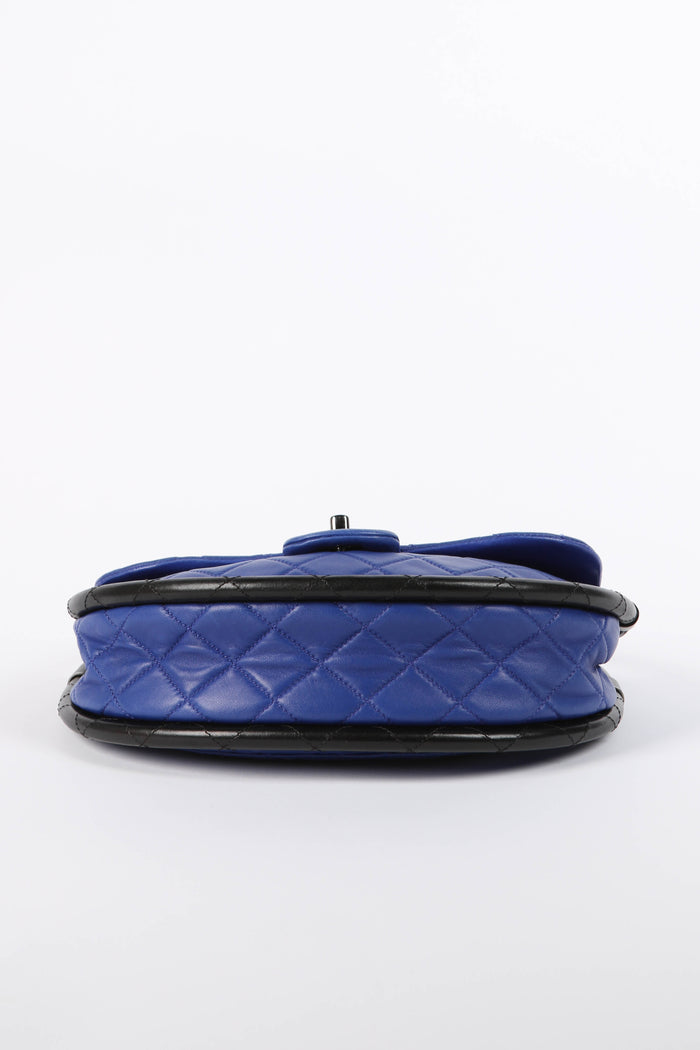 RARE 2010s Chanel Blue Lambskin Leather Hula Hoop Bag