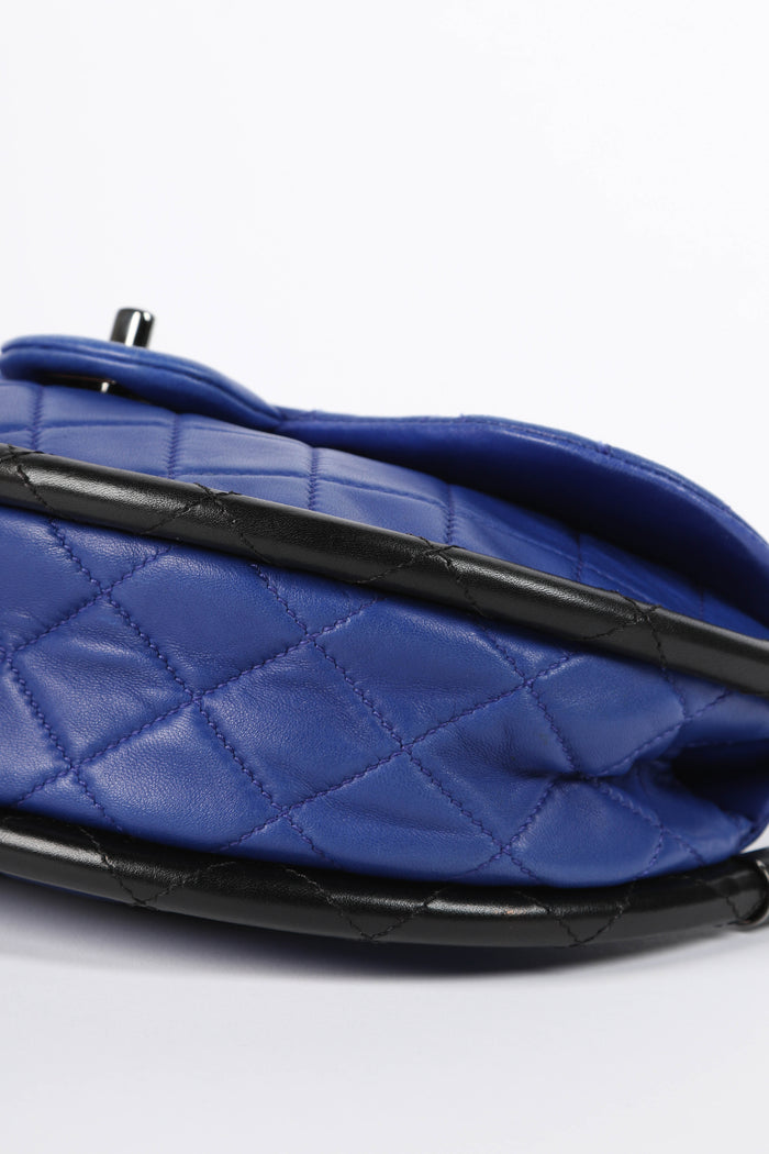 RARE 2010s Chanel Blue Lambskin Leather Hula Hoop Bag