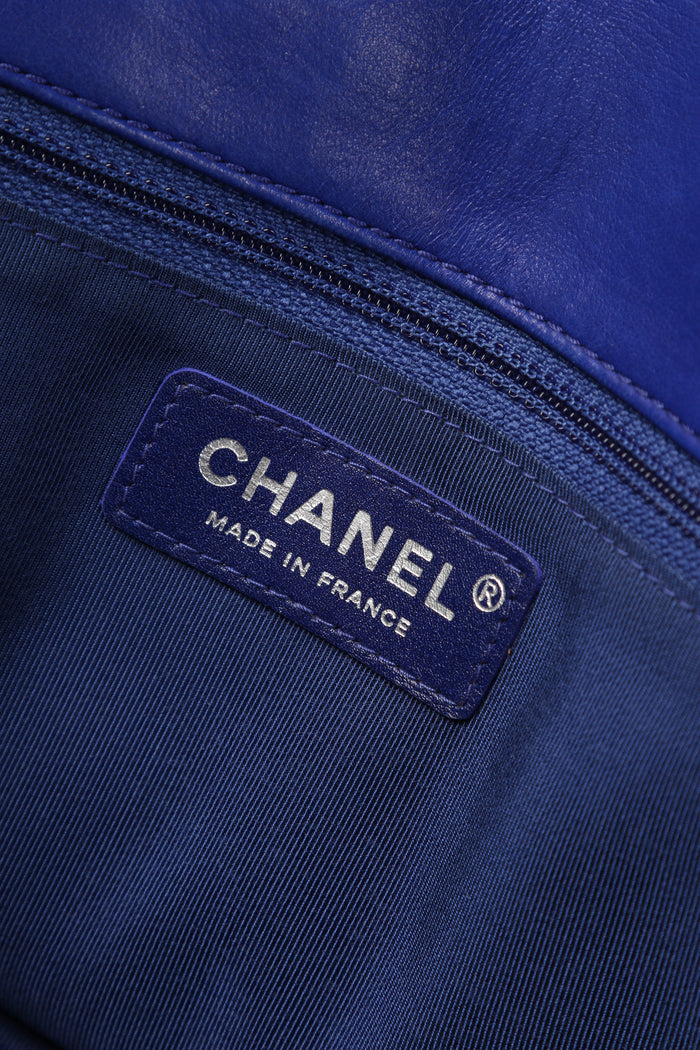 RARE 2010s Chanel Blue Lambskin Leather Hula Hoop Bag
