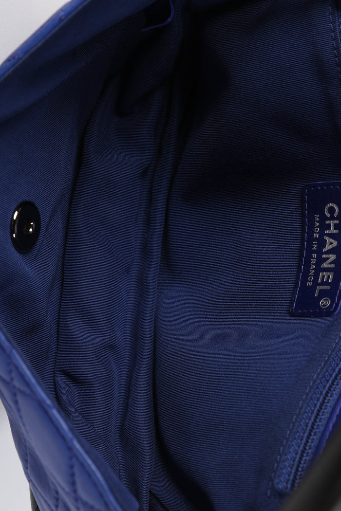 RARE 2010s Chanel Blue Lambskin Leather Hula Hoop Bag