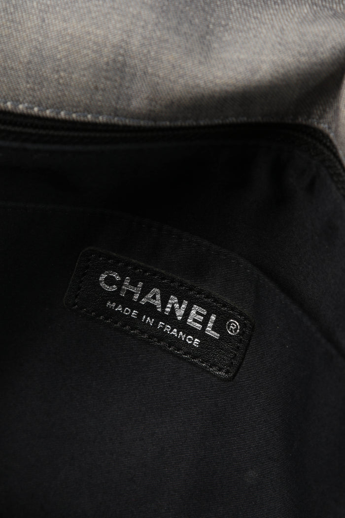 RARE 2010s Chanel Denim Patchwork Jumbo Flap Shoulder Bag
