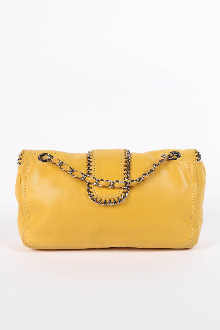 2000s Chanel Yellow Lambskin Madison Single Flap Bag