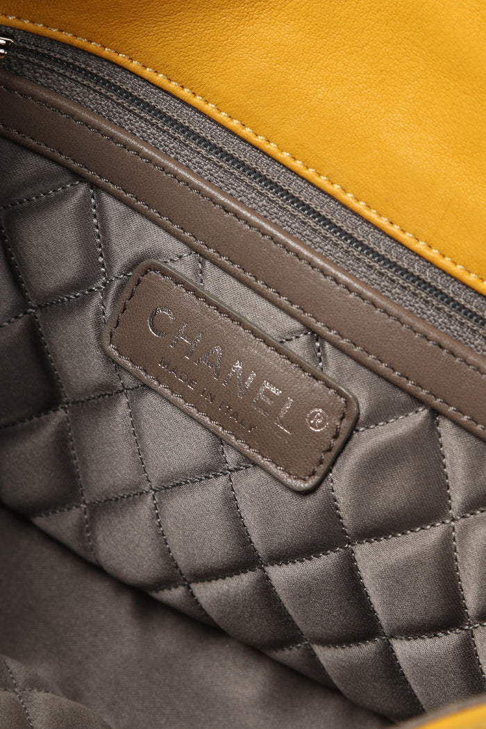 2000s Chanel Yellow Lambskin Madison Single Flap Bag