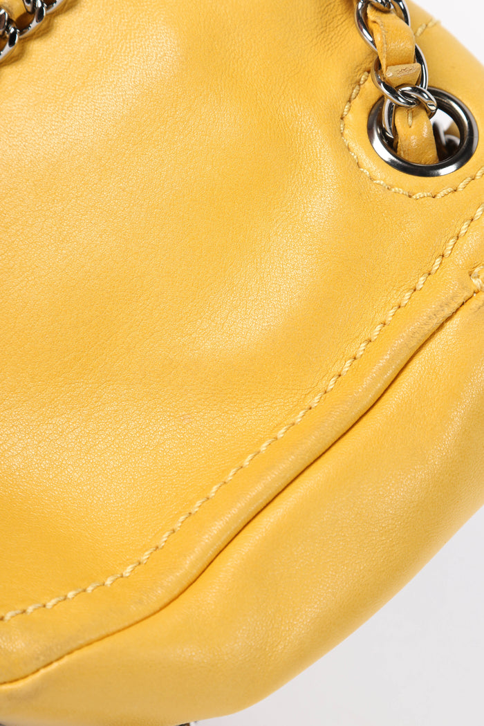 2000s Chanel Yellow Lambskin Madison Single Flap Bag