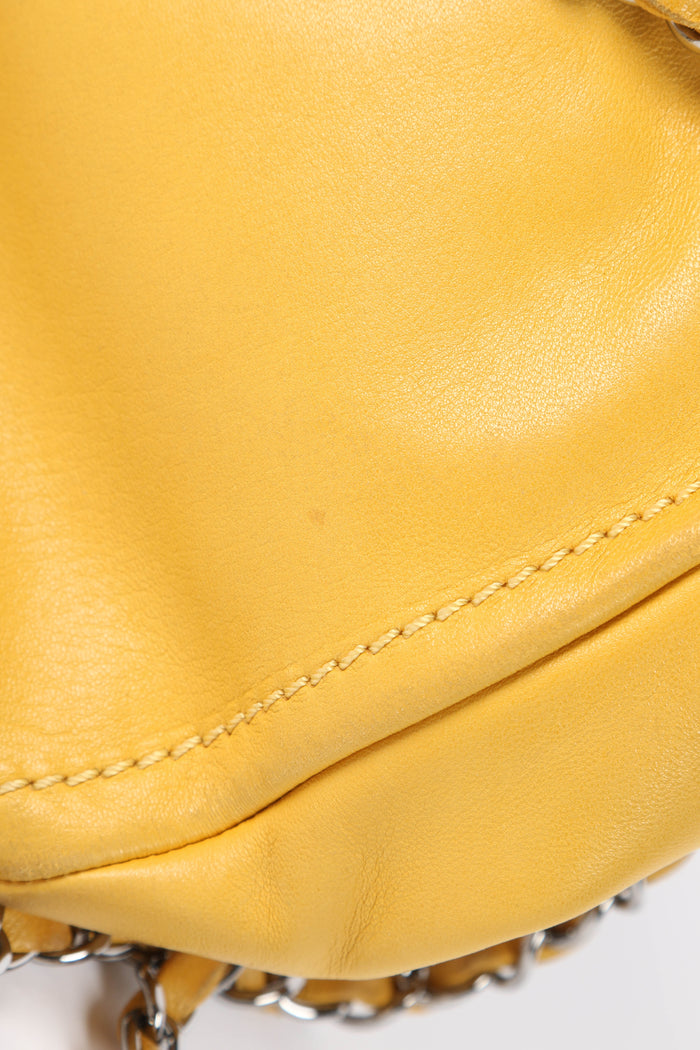 2000s Chanel Yellow Lambskin Madison Single Flap Bag