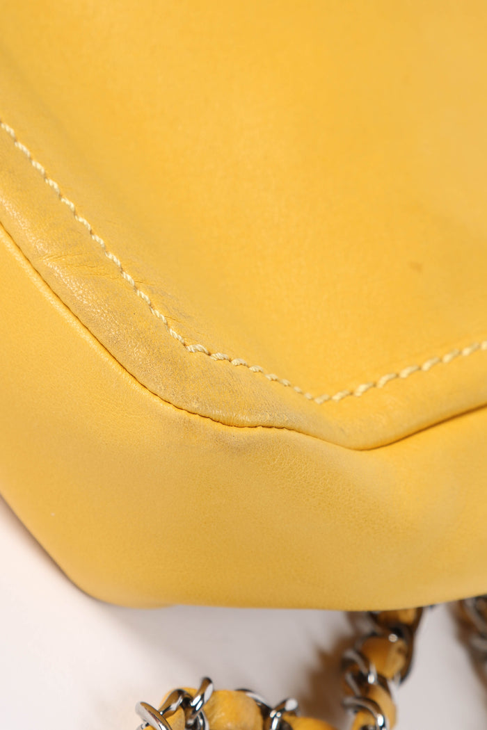 2000s Chanel Yellow Lambskin Madison Single Flap Bag