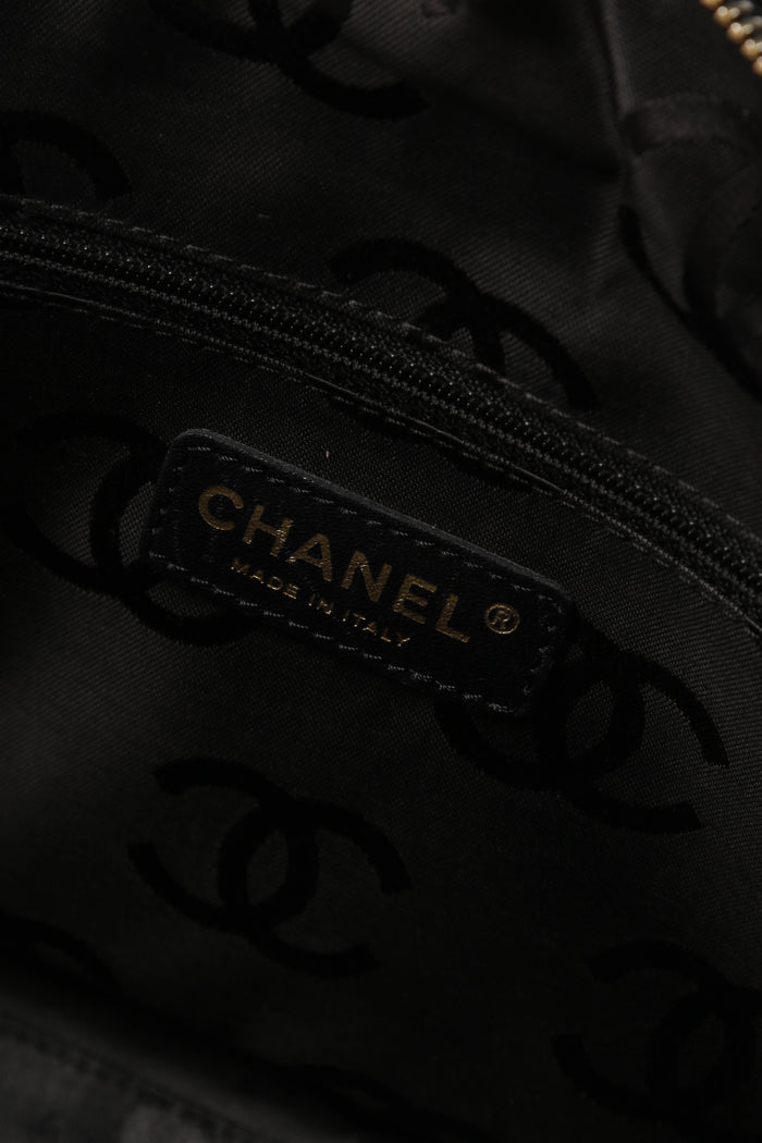 2000s Chanel Black Leather Wild Stitch Tote Bag