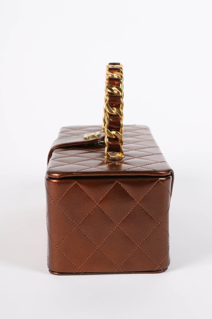 90s Chanel Bronze Vanity Top Handle