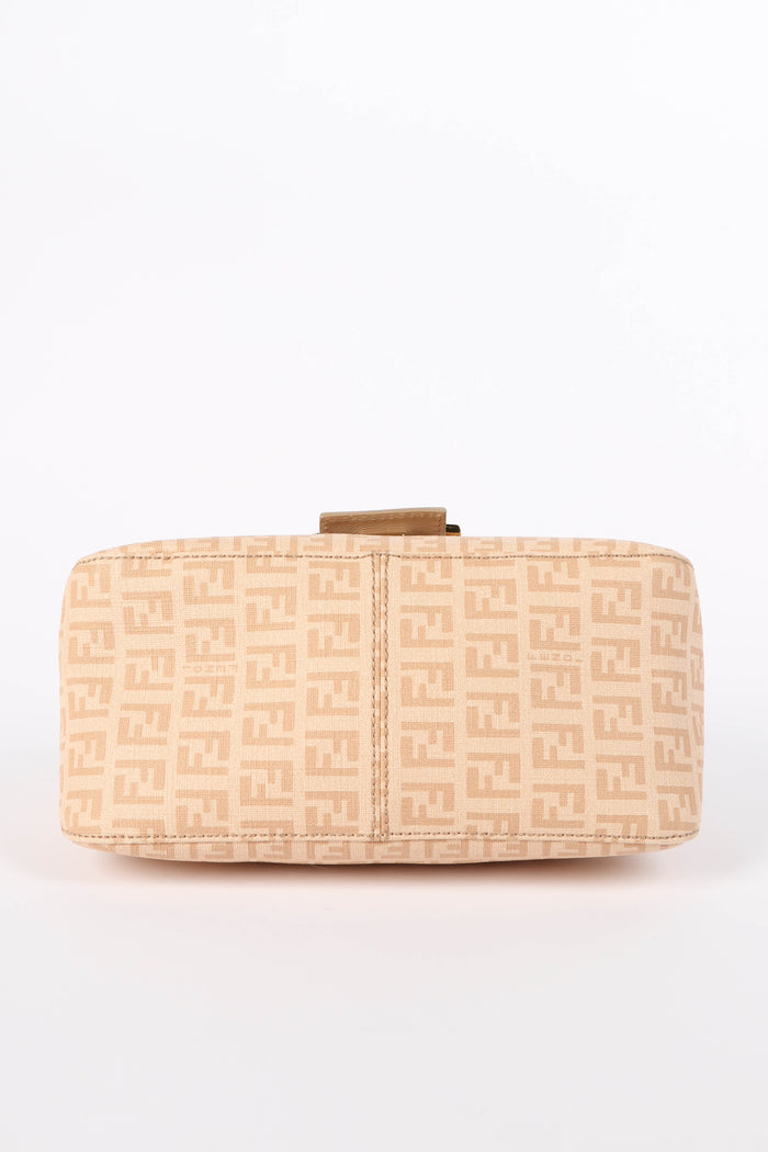 Vintage Fendi Beige Zucchino Mini Mamma Shoulder Bag