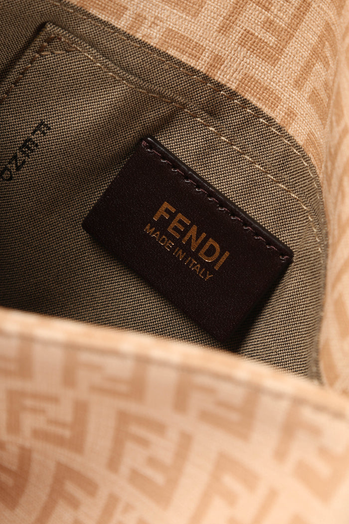 Vintage Fendi Beige Zucchino Mini Mamma Shoulder Bag