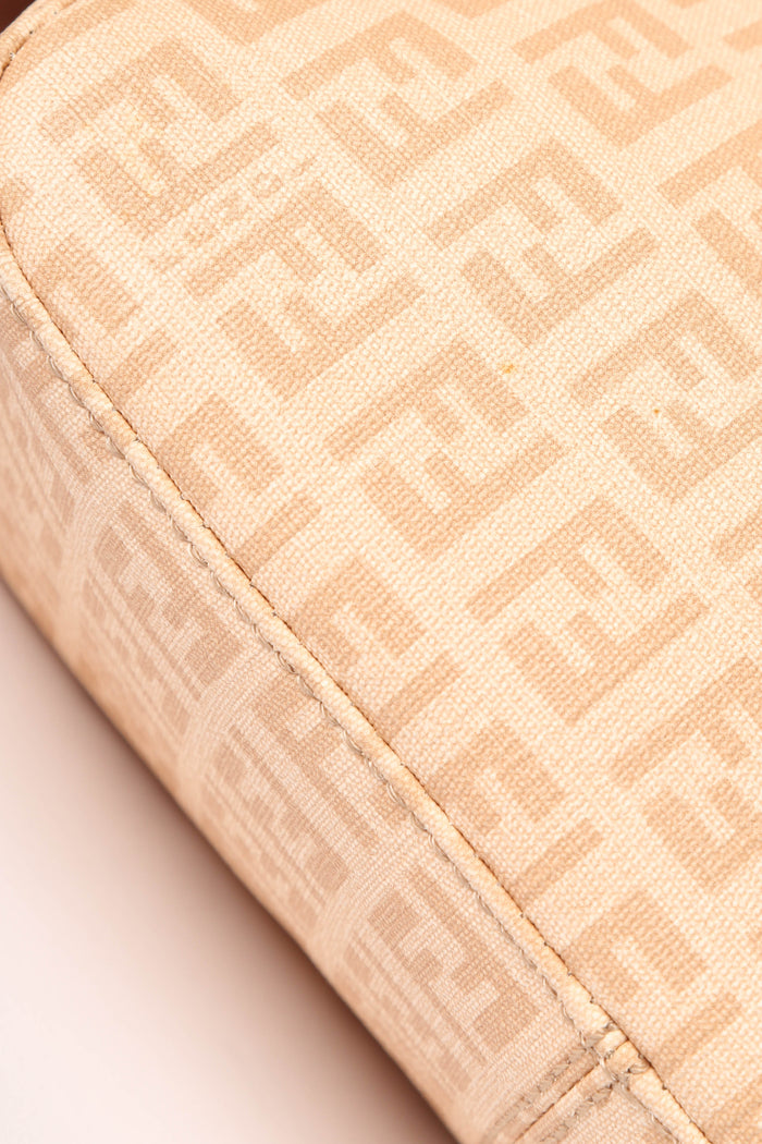 Vintage Fendi Beige Zucchino Mini Mamma Shoulder Bag
