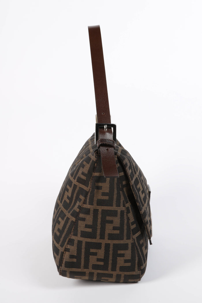 Vintage Fendi Zucca Canvas Mamma Baguette Shoulder Bag