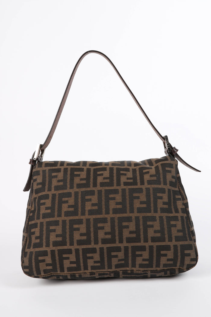 Vintage Fendi Zucca Canvas Mamma Baguette Shoulder Bag