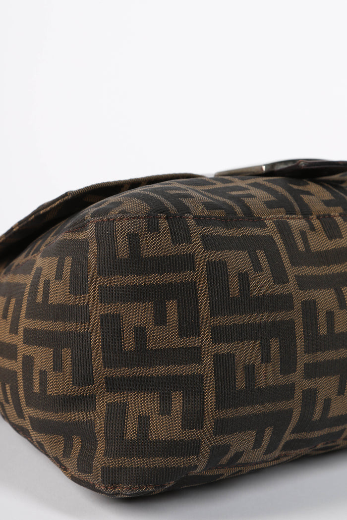 Vintage Fendi Zucca Canvas Mamma Baguette Shoulder Bag