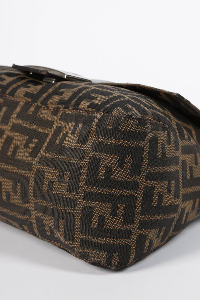Vintage Fendi Zucca Canvas Mamma Baguette Shoulder Bag