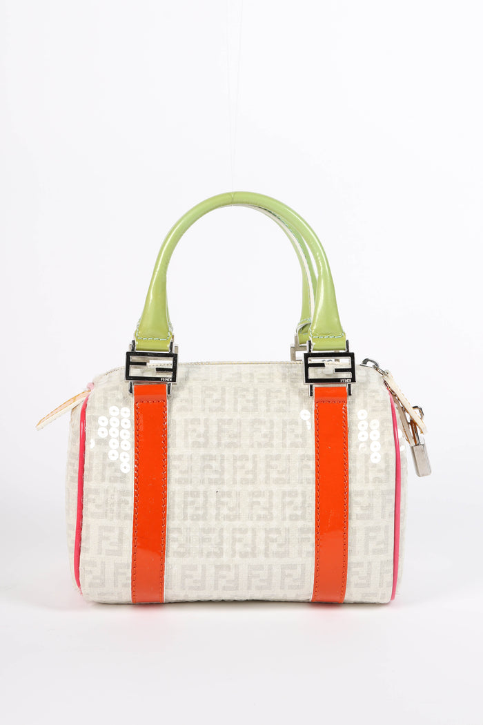 Vintage Fendi Sequin Embellished Zucca Boston Bag