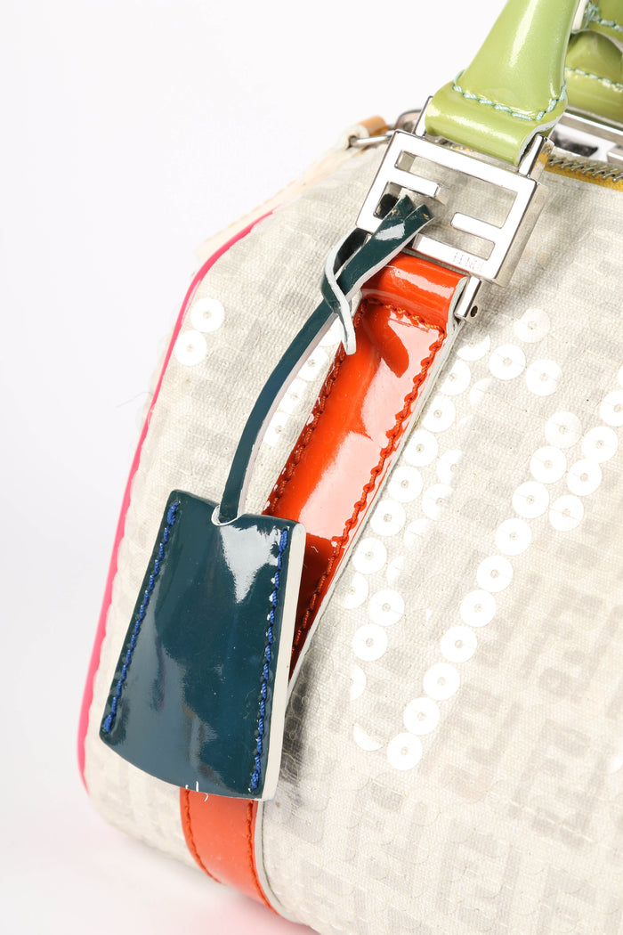 Vintage Fendi Sequin Embellished Zucca Boston Bag