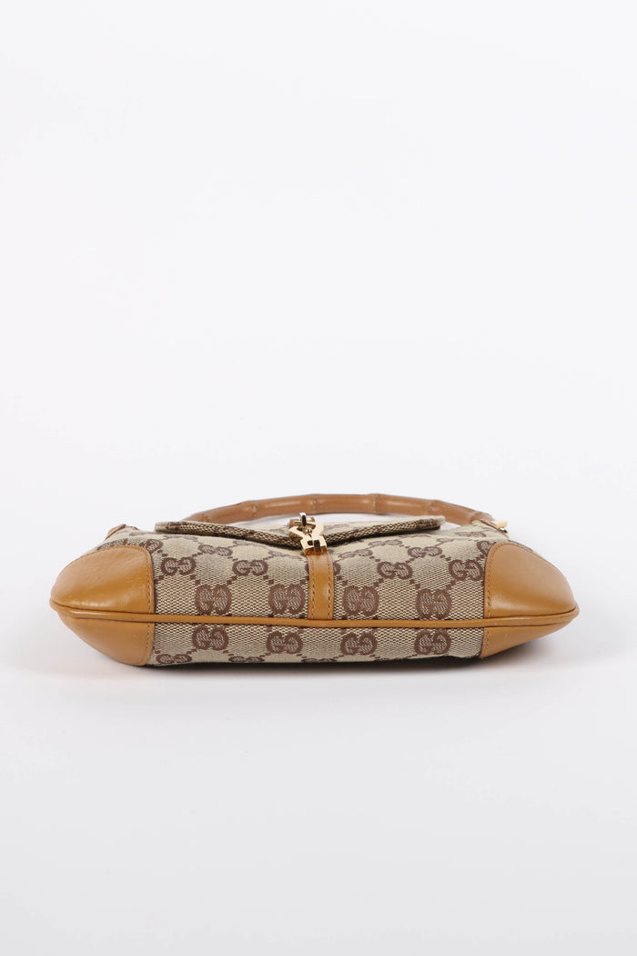 Vintage Gucci Monogram Small Bamboo Top Handle Bag