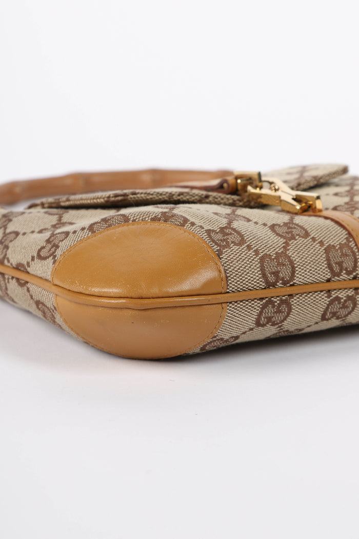 Vintage Gucci Monogram Small Bamboo Top Handle Bag