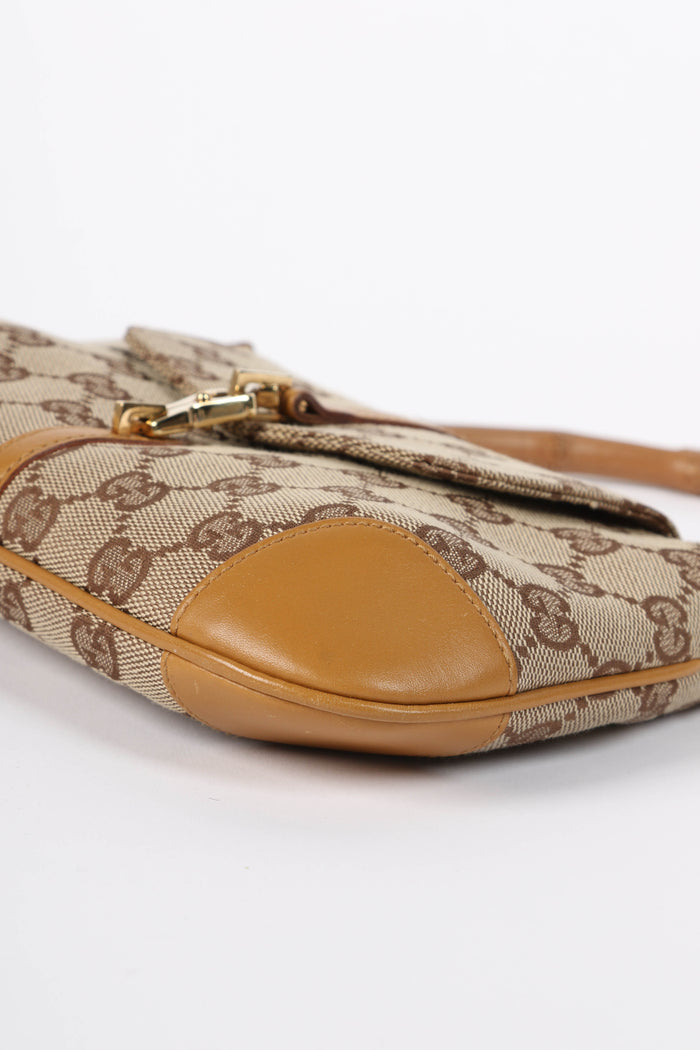 Vintage Gucci Monogram Small Bamboo Top Handle Bag