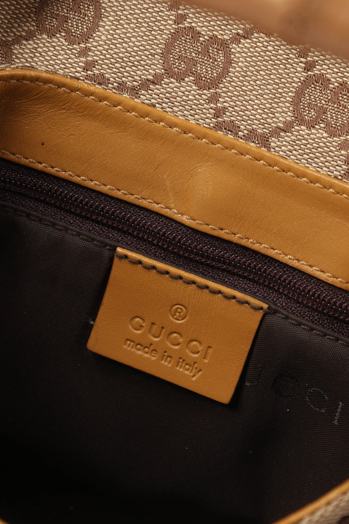 Vintage Gucci Monogram Small Bamboo Top Handle Bag
