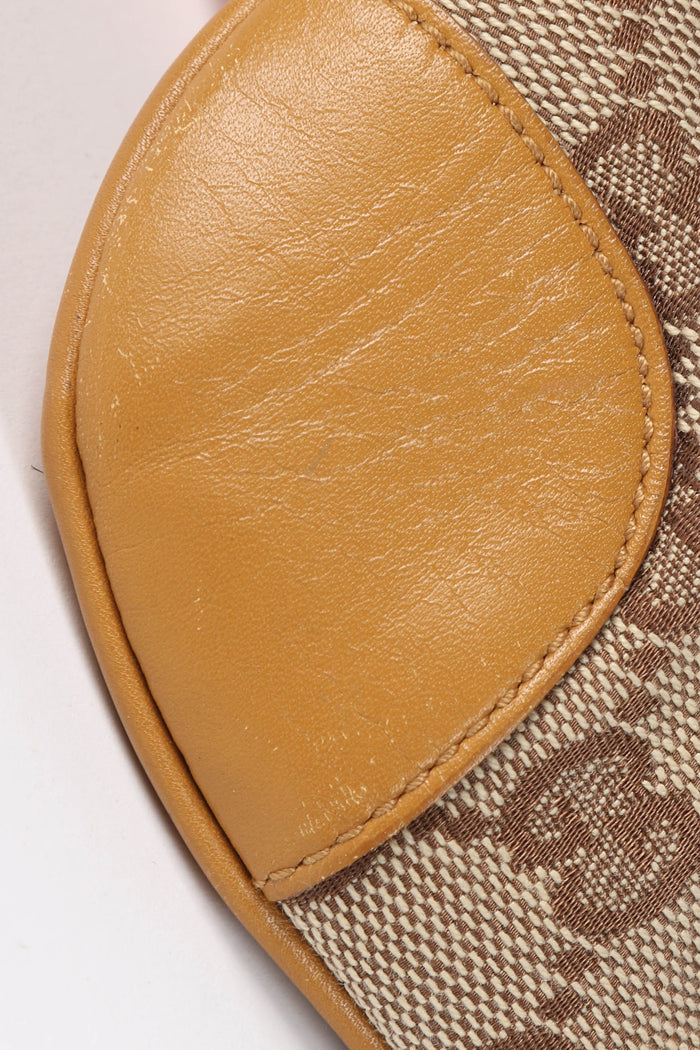 Vintage Gucci Monogram Small Bamboo Top Handle Bag
