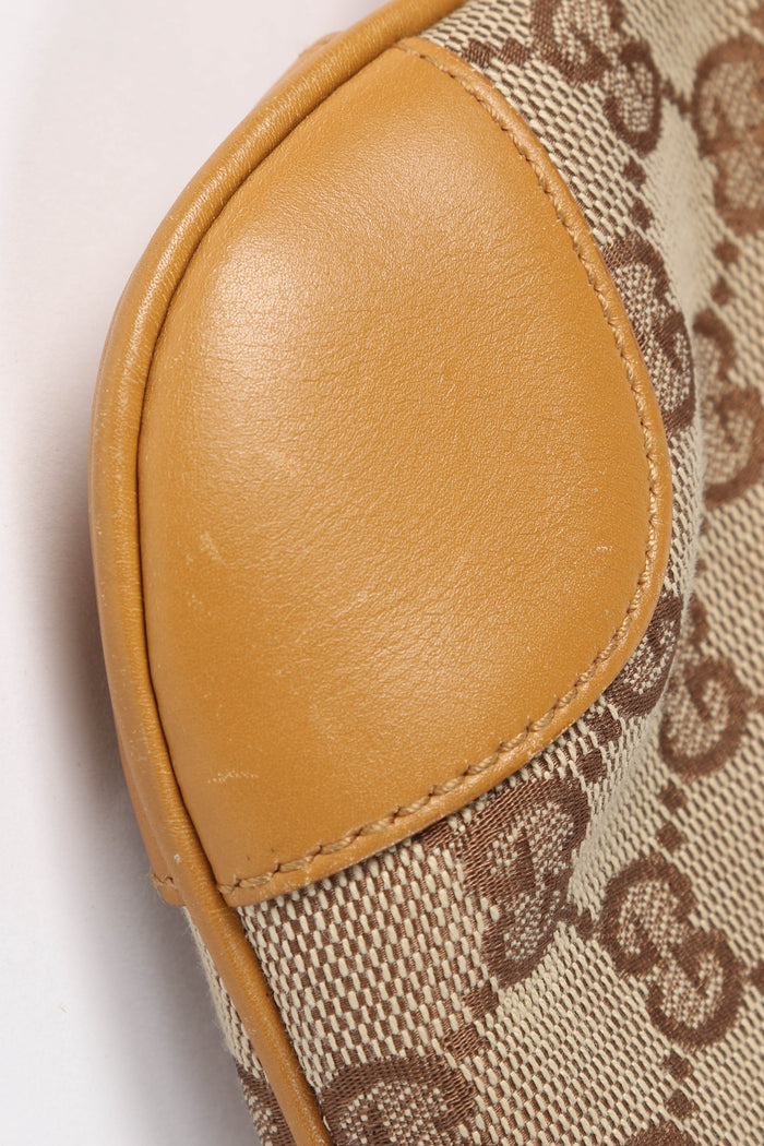 Vintage Gucci Monogram Small Bamboo Top Handle Bag