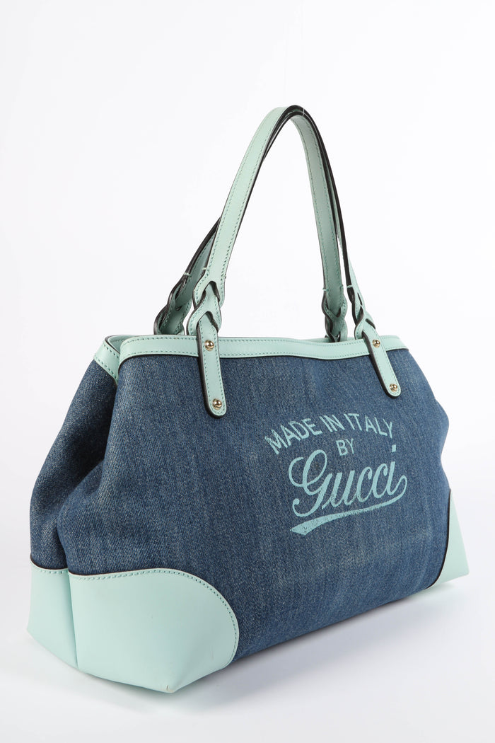 Vintage Gucci Denim Craft Tote Bag