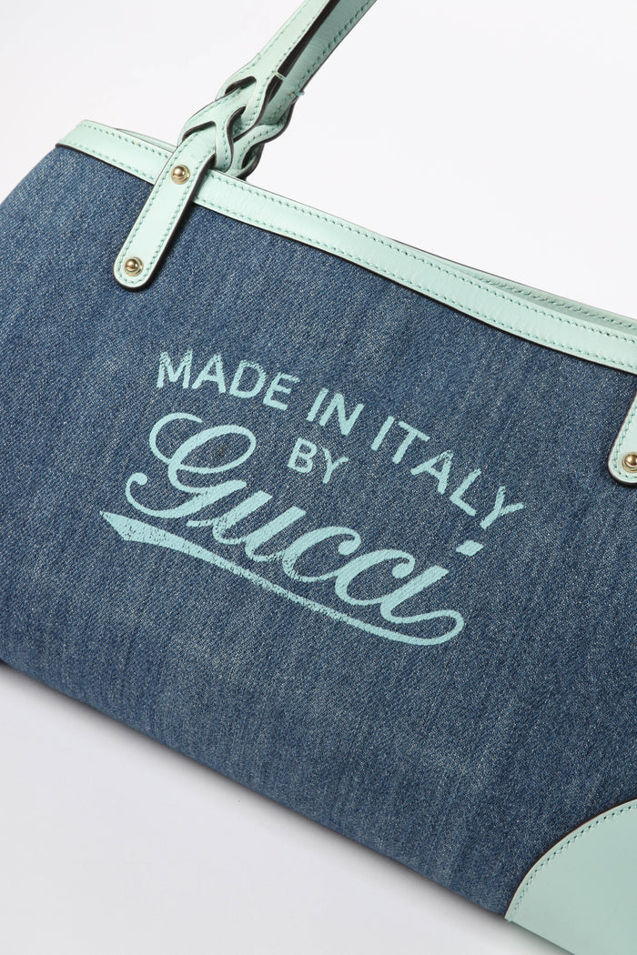 Vintage Gucci Denim Craft Tote Bag