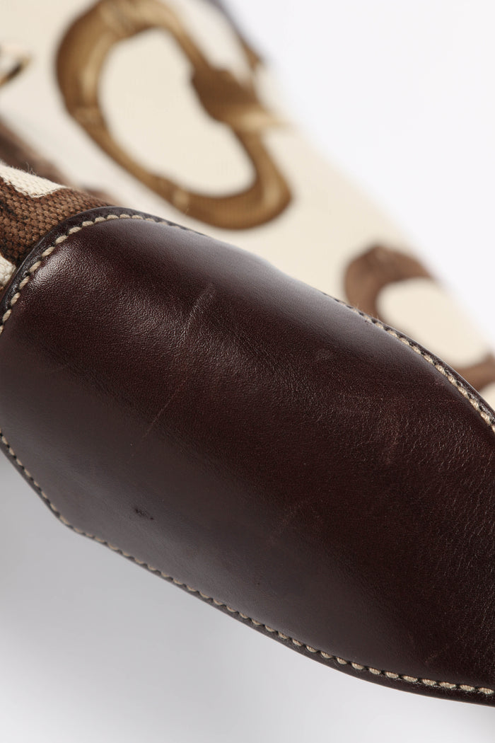 Vintage Gucci Horsebit Printed Canvas Jackie Bag