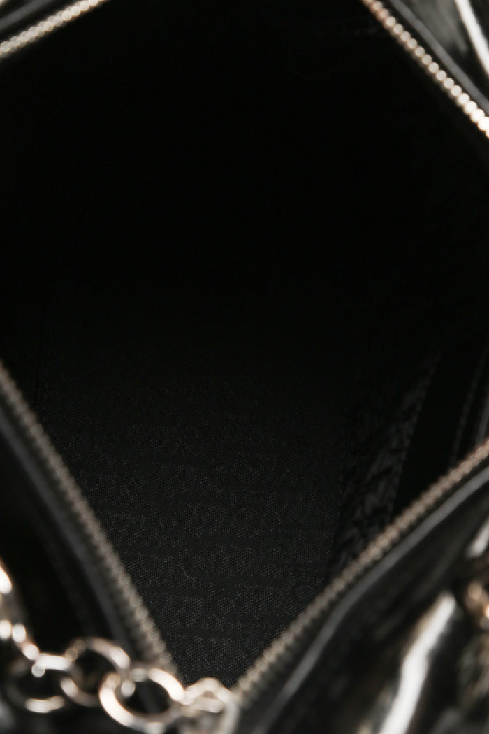 2010s Christian Dior Black Patent Leather Medium Lady Dior