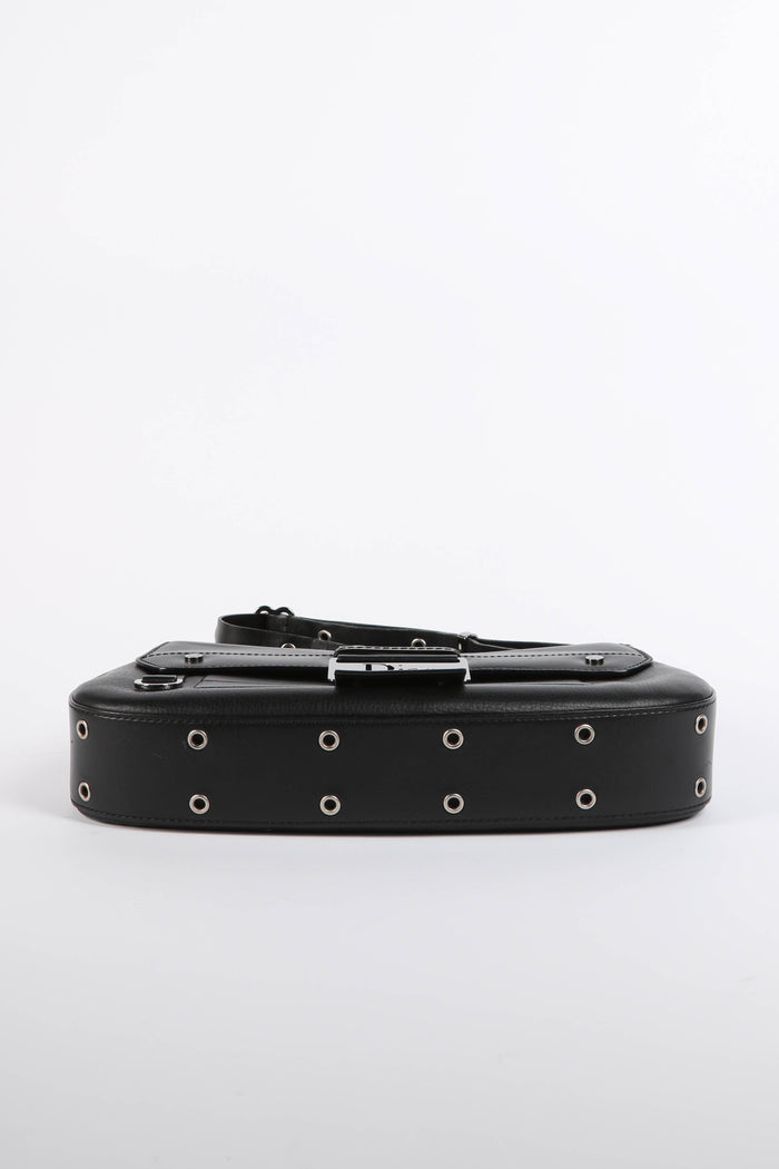 2000s Christian Dior Black Leather Columbus Shoulder Bag